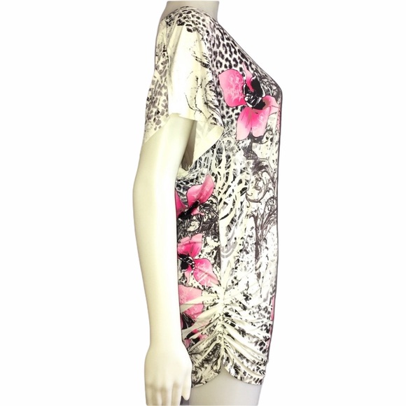 Pink Floral & Cheetah Print One Shoulder Dress - Picture 5 of 8